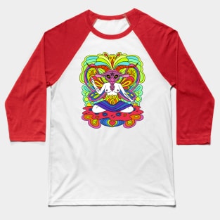 Psychedelic Groovy Rainbow Baphomet Sigil 70s color Baseball T-Shirt